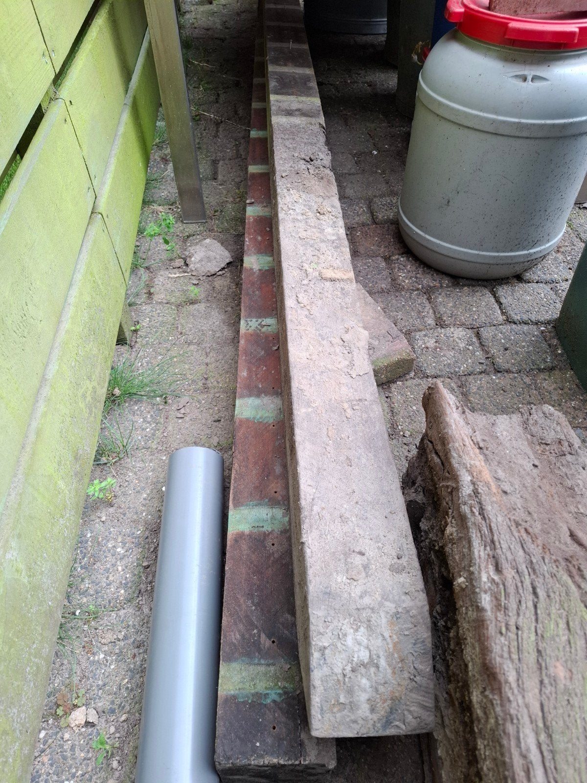 Hardhouten palen 2x, Tuin en Terras, Ophalen, Gebruikt, 250 cm of meer, Overige typen
