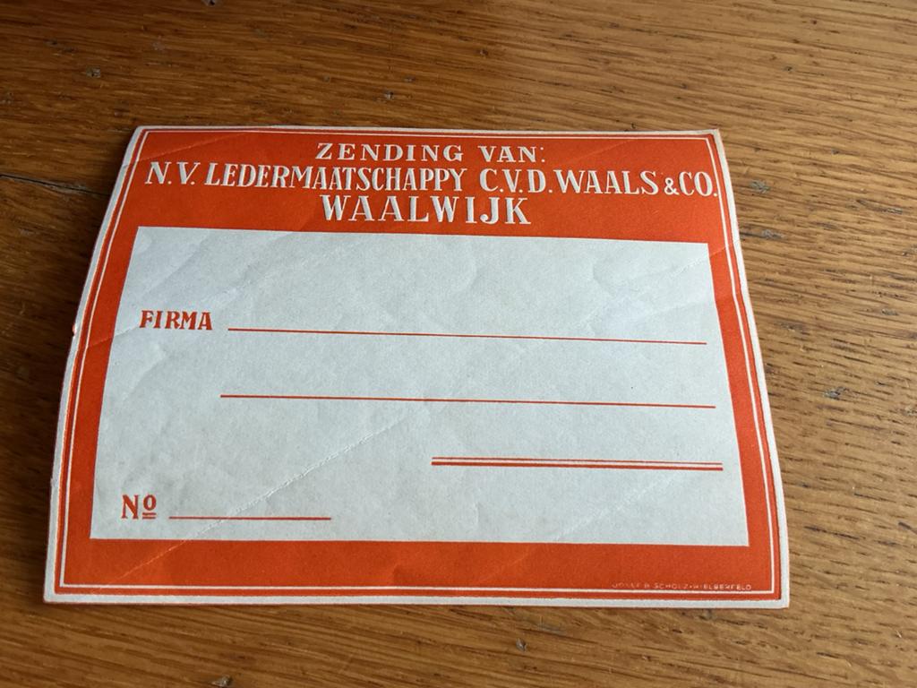 E3 etiket C vd Waals & Co Waalwijk, Ophalen of Verzenden, Gebruikt, Overige typen