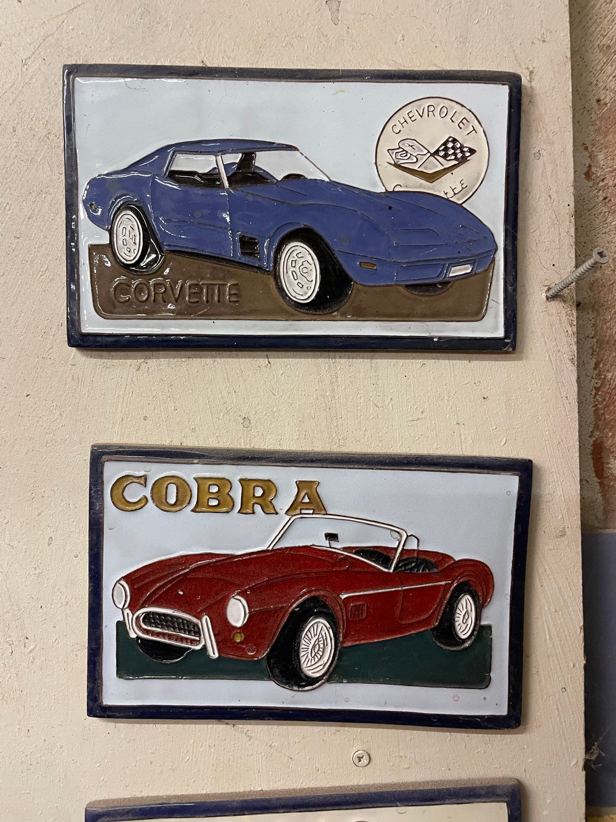 Handgemaakte en Vintage Auto Tegels:,Kever, Land Rover, Fer, Antiek en Kunst, Ophalen of Verzenden
