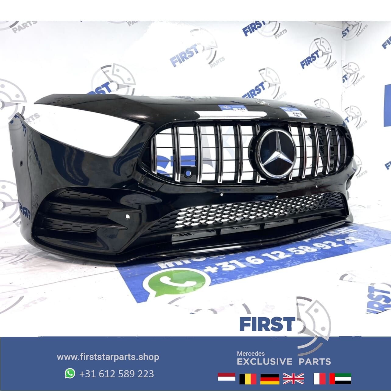 W177 Mercedes A Klasse 2022 AMG VOORBUMPER + GT GRIL COMPLEE, Gebruikt, -, Voor, Ophalen of Verzenden