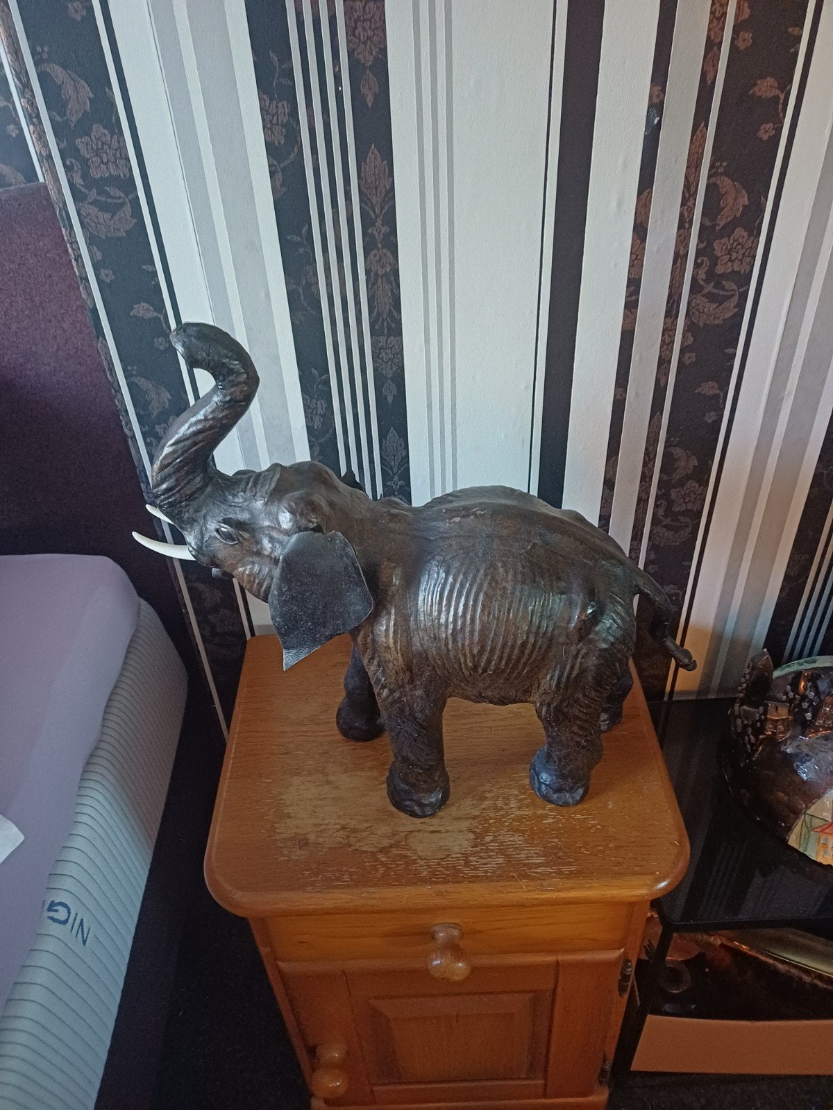 vintage orginele grote leren olifant zie foto's, Ophalen of Verzenden
