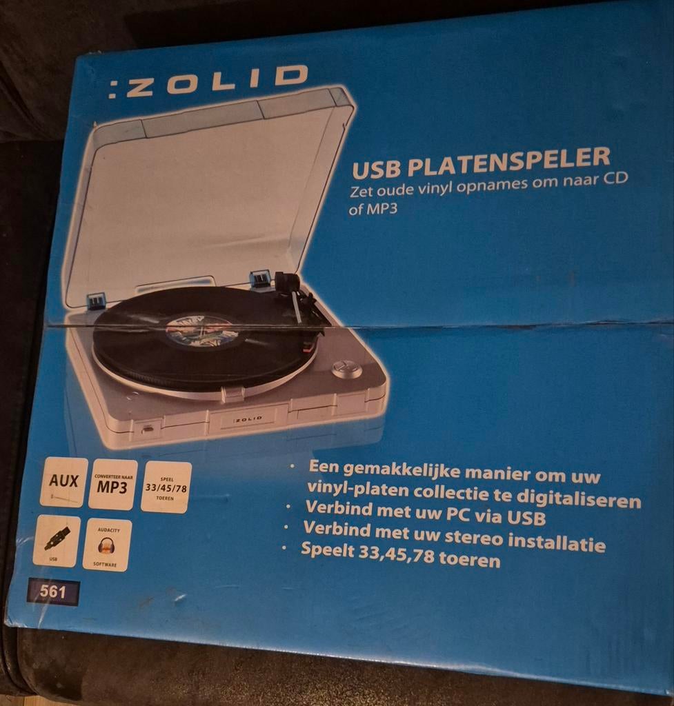USB Platenspeler - Digitaliseer je Vinyl Collectie, Nieuw, USB-aansluiting, Platenspeler, Ophalen