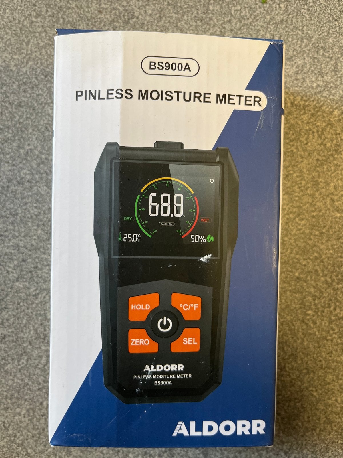 Aldorr BS900A Pinless Vochtmeter - zo goed als nieuw in doos, Ophalen of Verzenden, Zo goed als nieuw, Vocht of Vloeistof
