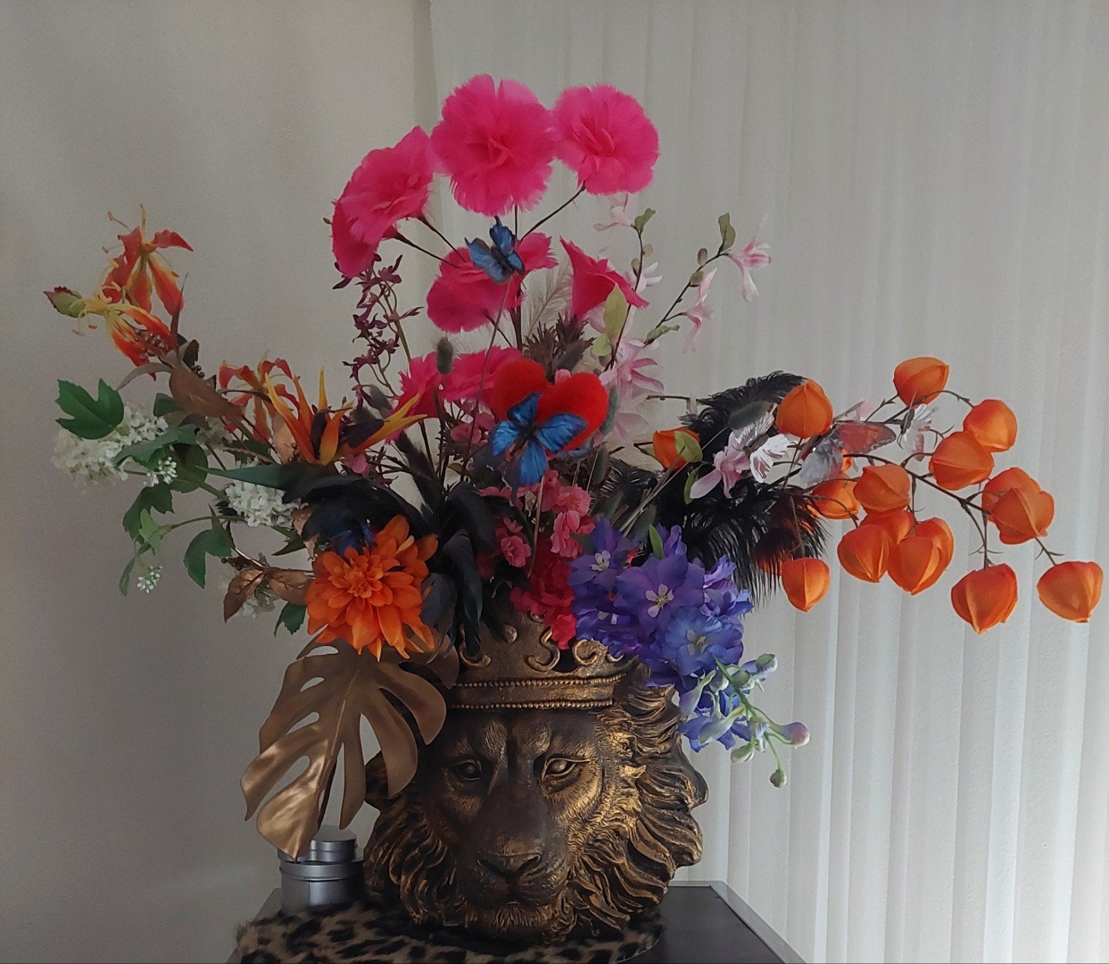 vaas met kunstbloemen, Ophalen, Overige kleuren, Zo goed als nieuw, Geschikt voor droogbloemen