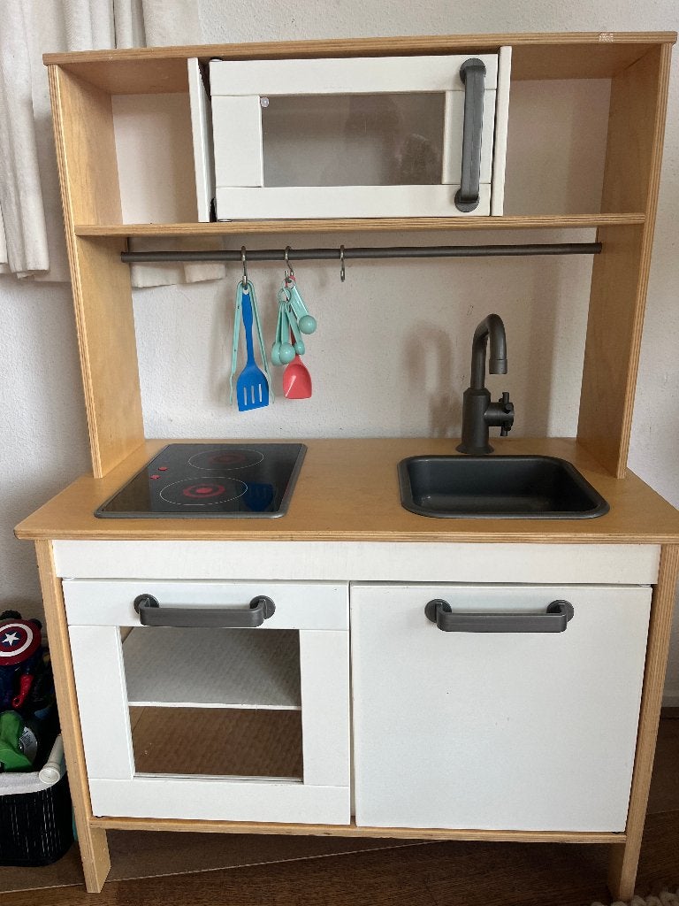 keukentje ikea incl pannen, mixer, taart en fruit, Ophalen, Gebruikt, Hout, Speelkeuken