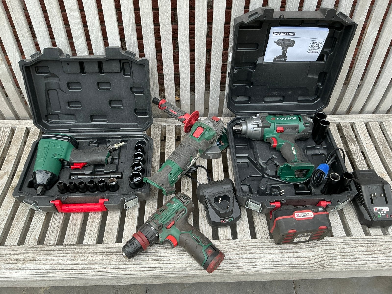 Parkside Gereedschap Set: Slagmoersleutels, Boormachine, Sli, Ophalen, Gebruikt, Overige typen