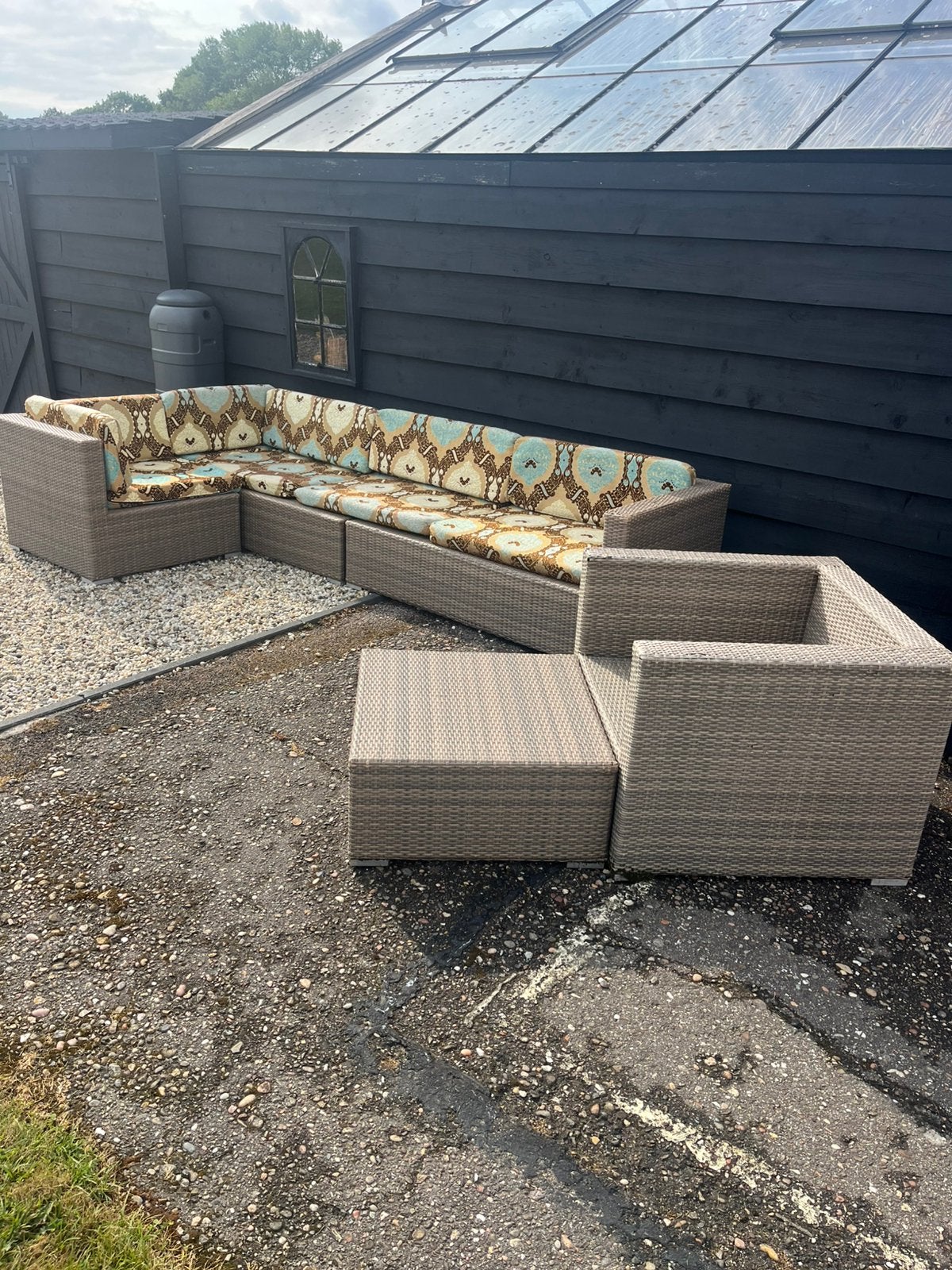 Loungebank, Tuin en Terras, Tuinsets en Loungesets, Ophalen, Gebruikt, 6 zitplaatsen, Loungeset