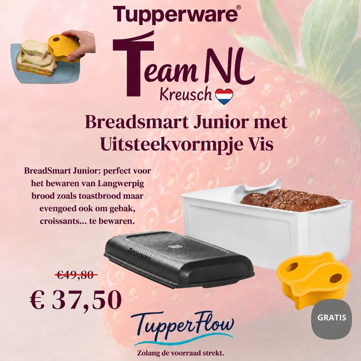 TUPPERWARE Breadbox Junior - brooddoos, Ophalen of Verzenden, Nieuw, Bewaardoos