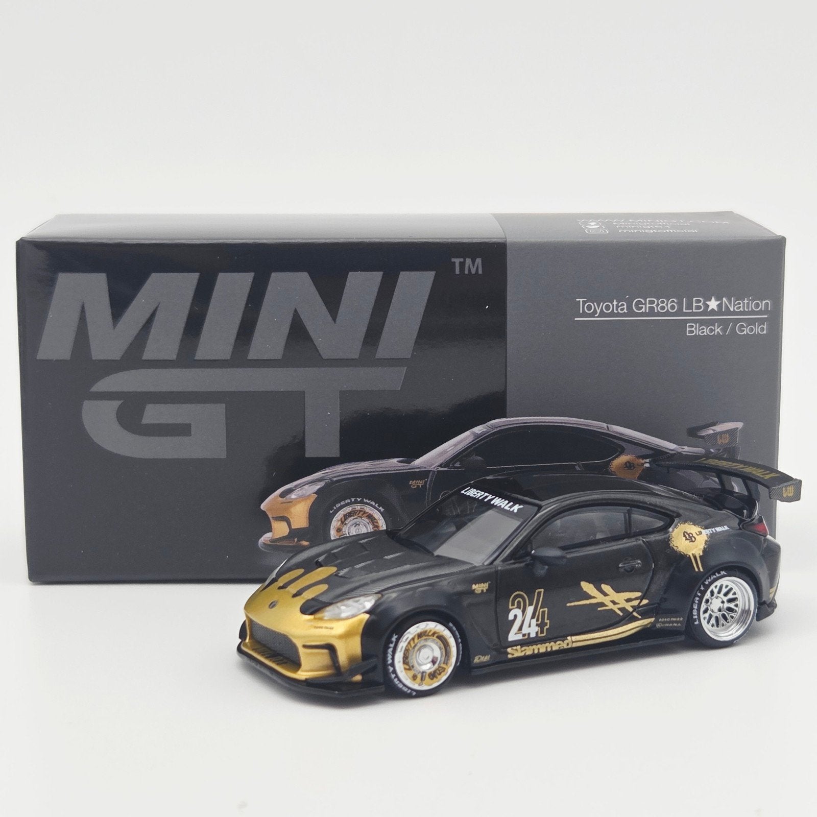 Mini Gt – 2025 Toyota GR Supra LB-Nation, black & gold 1149, Mymodelcar@outlook.com, Auto, Ophalen of Verzenden, Mini gt