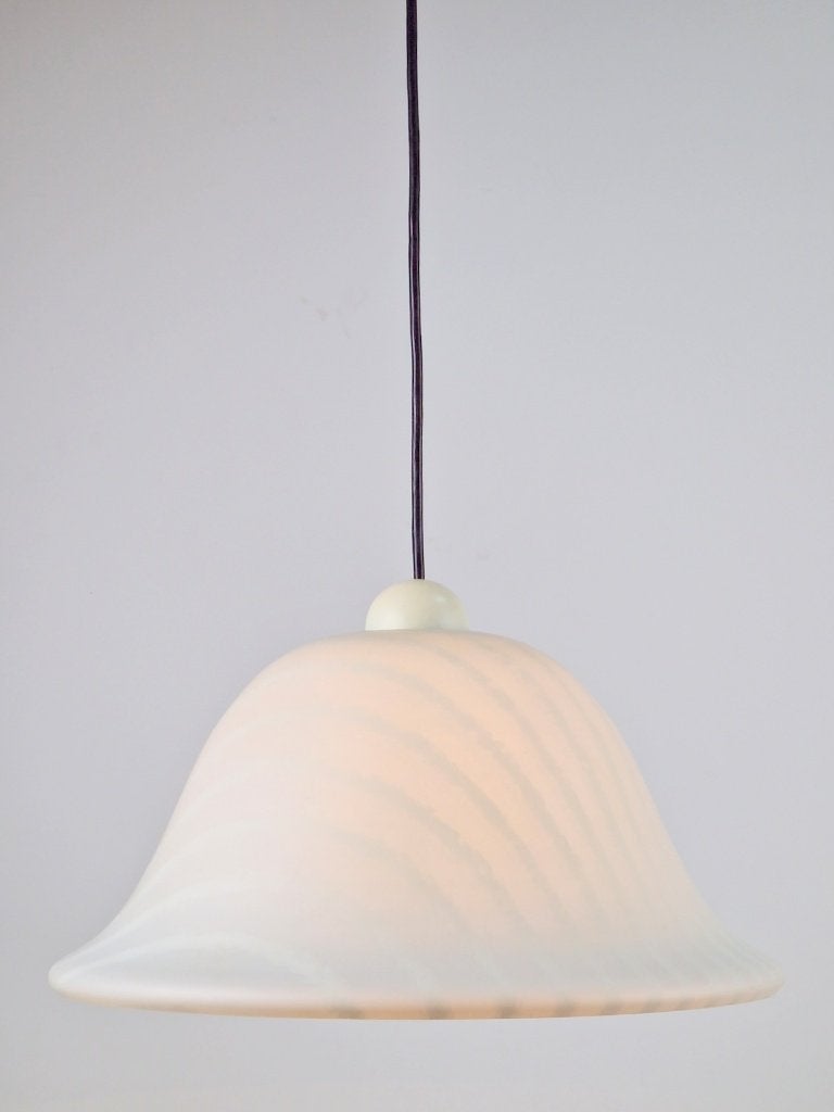 Vintage swirl hanglamp Peill Putzler Germany ’60 mid century, Gebruikt, Vintage, Glas, E27 (groot)