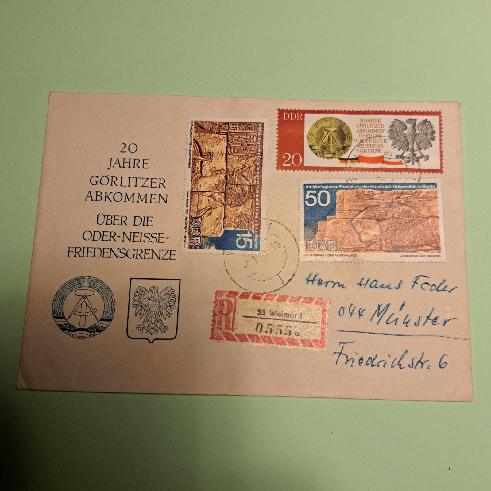 DDR Eerste Dag Envelop - 20 Jaar Görlitzer Akkoorden, Postzegels en Munten, Postzegels | Eerstedagenveloppen, Ophalen of Verzenden