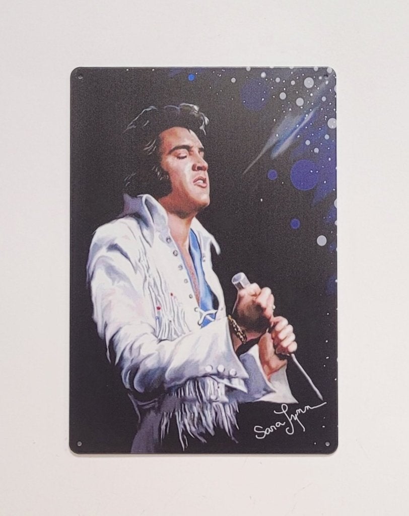 Elvis Presley wit pak reclamebord van metaal wandbord deco, Info@deconoord.nl, Deco Noord, Nieuw, Ophalen of Verzenden