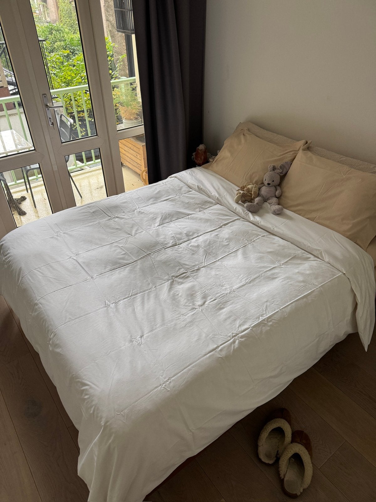 Te koop: Houten bed (160x200) + 2x COCO MAT, Huis en Inrichting, Slaapkamer | Matrassen en Bedbodems, Ophalen, Gebruikt, Tweepersoons