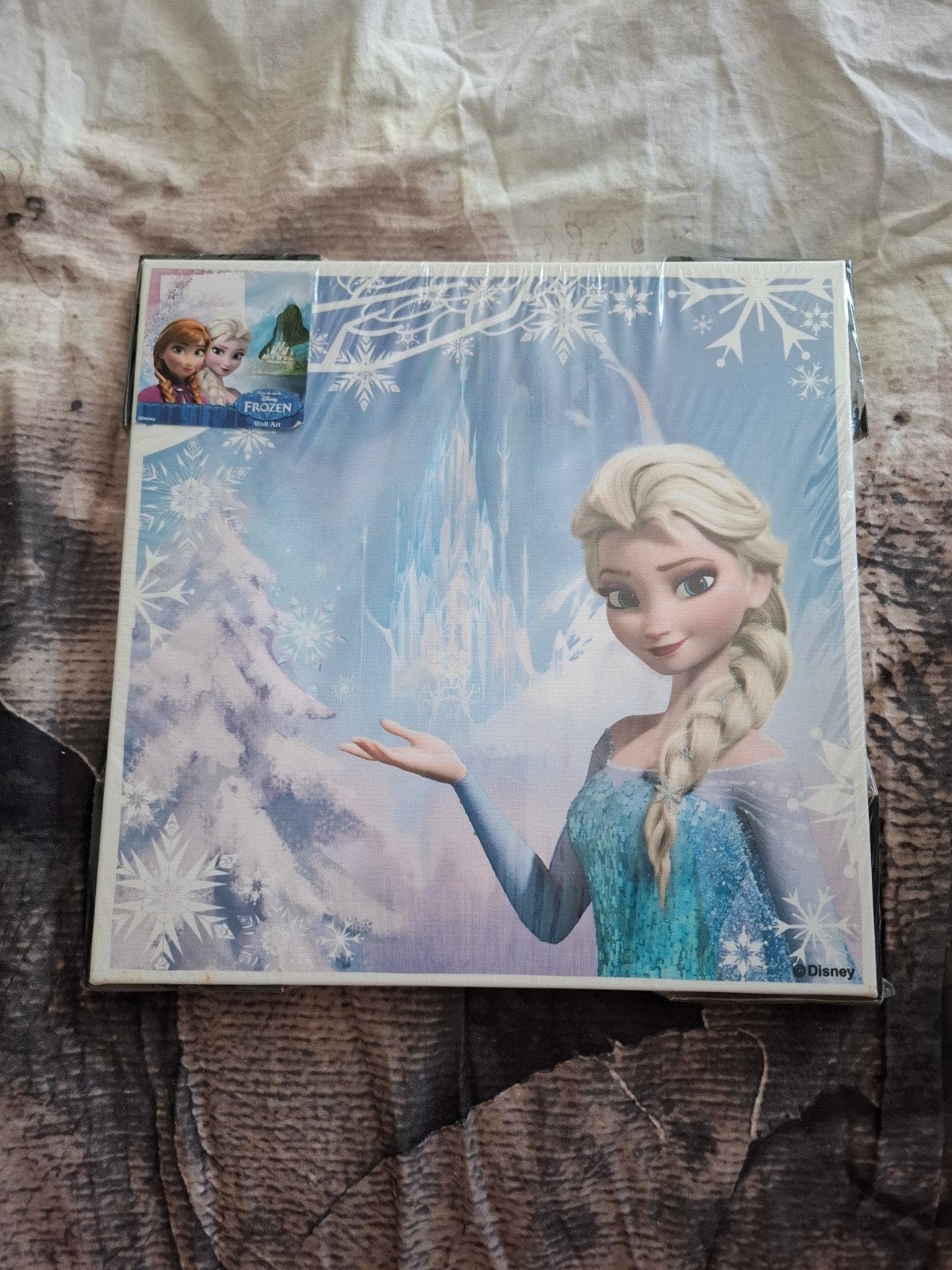 Elsa Frozen canvas schilderij 30x30 cm - Nieuw, Minder dan 50 cm, Nieuw, Ophalen of Verzenden, Schilderij