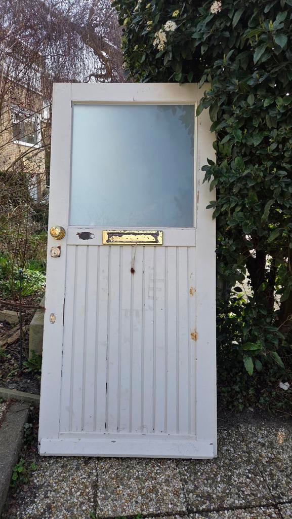 Jaren 70 voordeur opknapper, Gebruikt, 80 tot 100 cm, Ophalen of Verzenden, Buitendeur