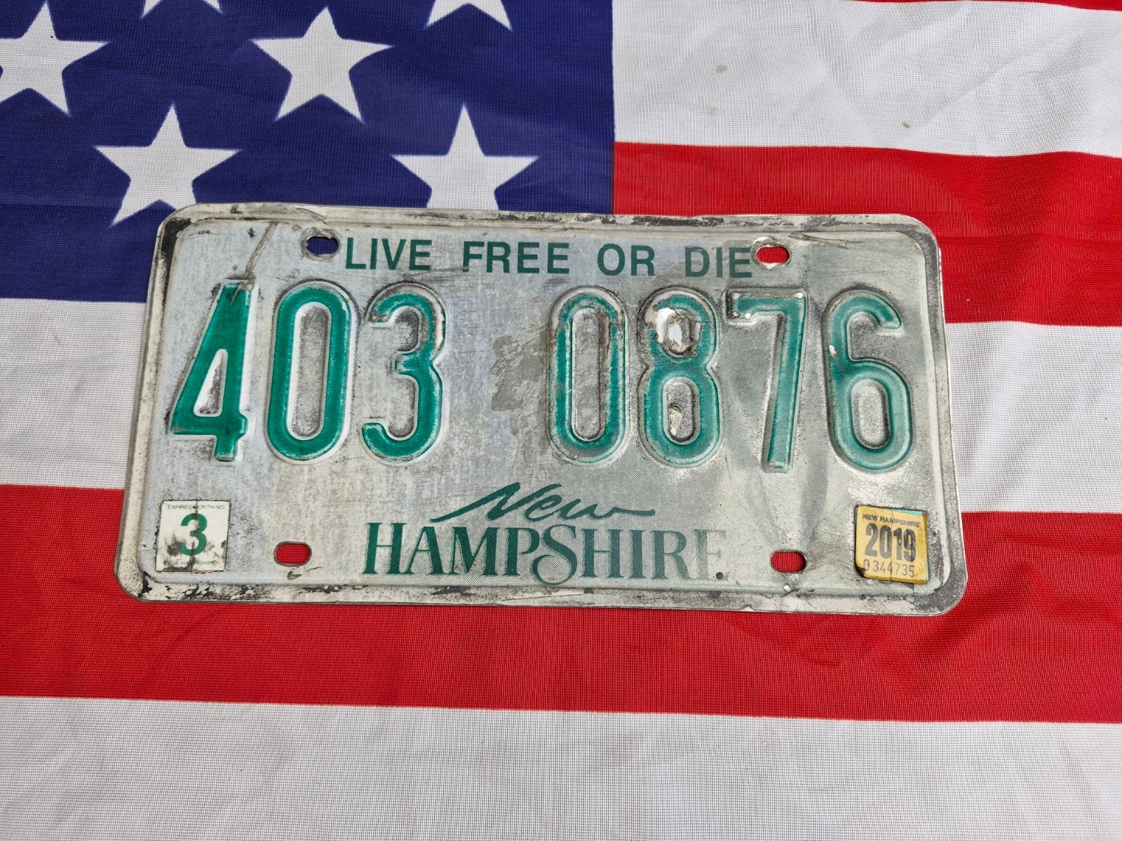 Kentekenplaat New Hampshire USA Nummerplaat nummerbord Licen, Verzenden, Gebruikt, Auto's