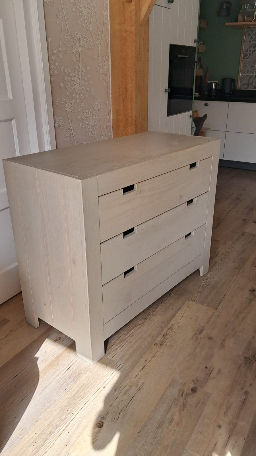 commode met plankje muur Bopita, Ophalen, 100 tot 150 cm, 3 of 4 laden, Minder dan 100 cm