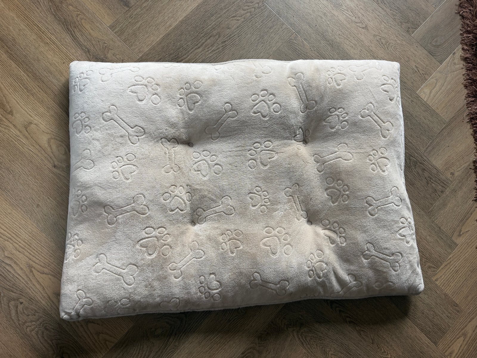 Honden kussen beige 87x62, Dieren en Toebehoren, Overige merken, Ophalen of Verzenden, Zo goed als nieuw, Hondenmand