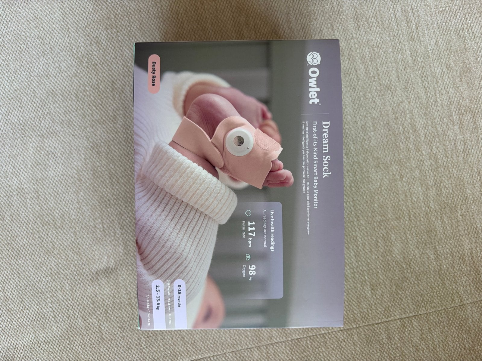 Owlet Dream Sock - Slimme Baby Monitor, Ophalen, Zo goed als nieuw, 250 meter of meer, Digitaal