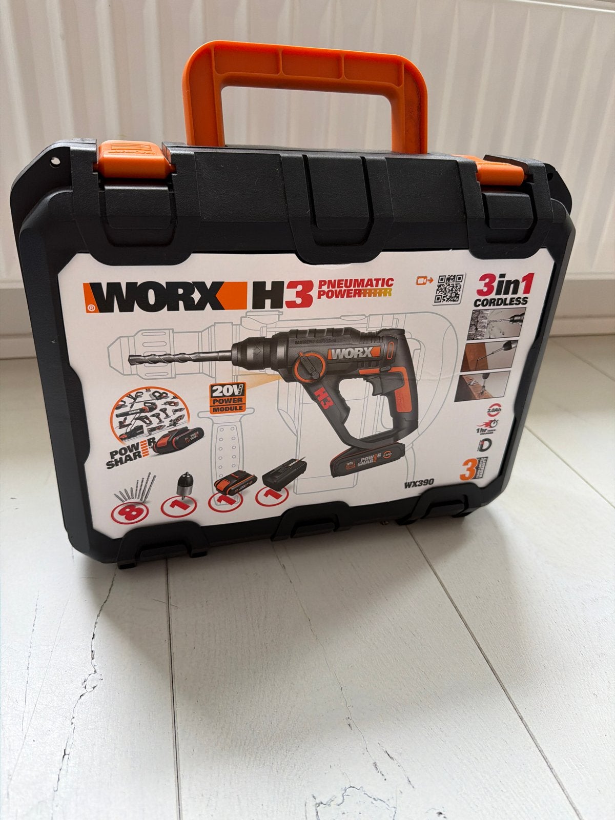 Worx H3 WX390 3-in-1 Boorhamer, Boormachine, Schroefmachine, Boor- en/of Breekhamer, Ophalen of Verzenden, Zo goed als nieuw, Minder dan 400 watt