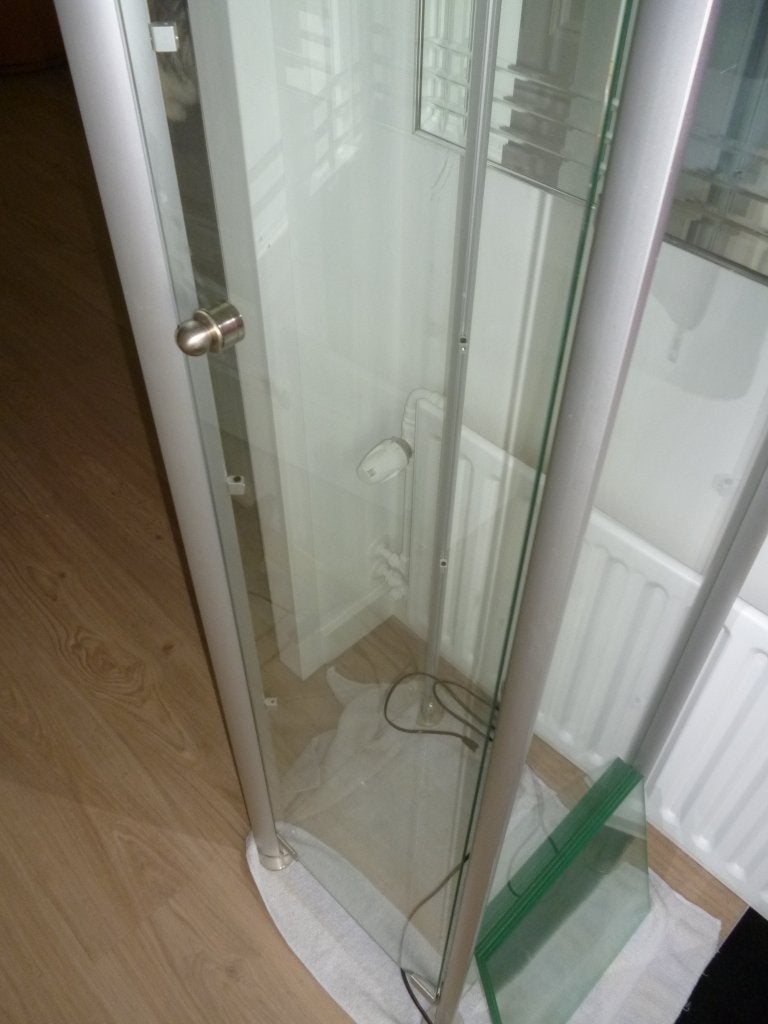 Vitrinekast aluminium, Ophalen, Minder dan 50 cm, Met deur(en), Design