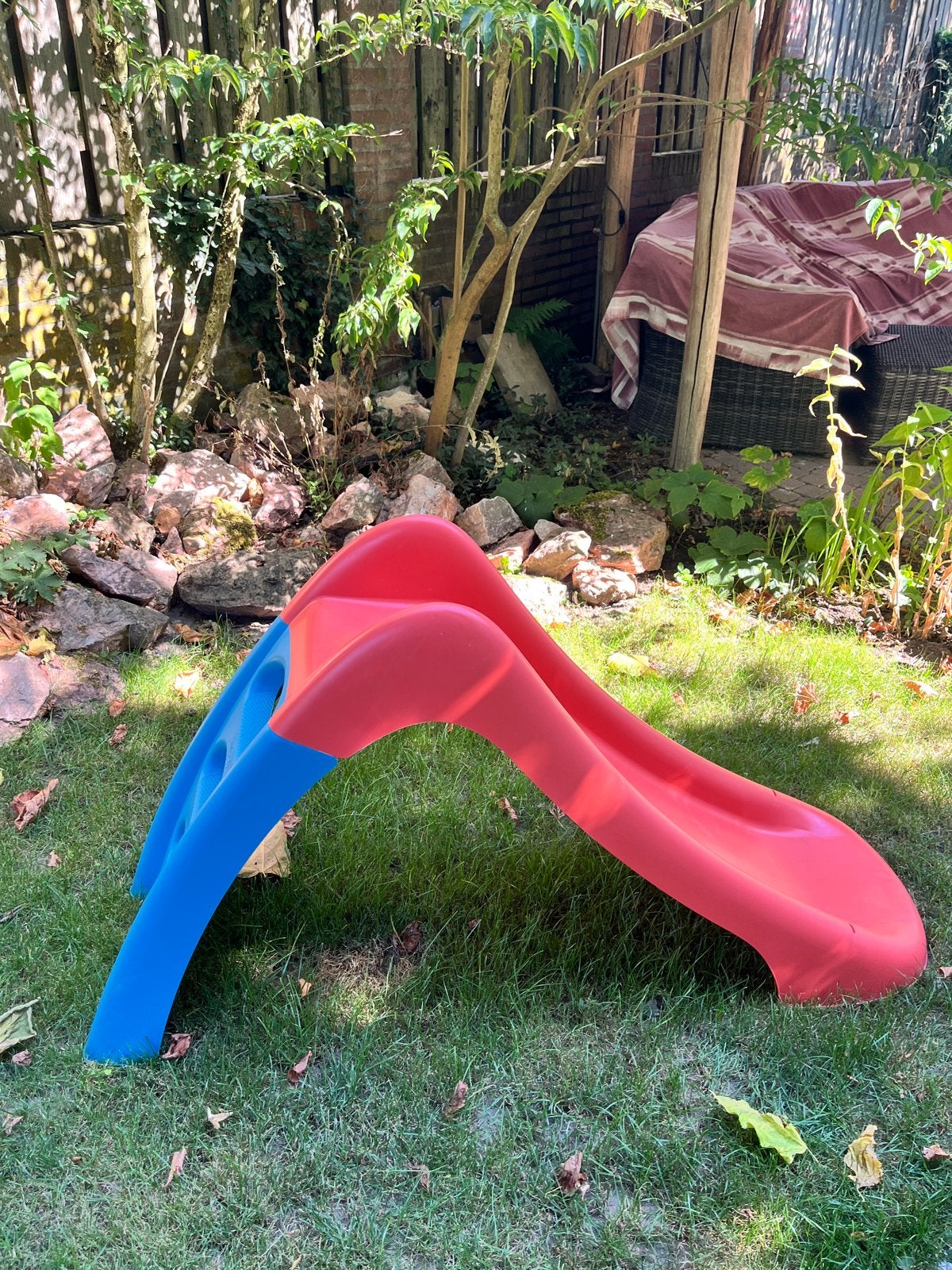 Smoby glijbaan rood/blauw voor kinderen, Ophalen, Gebruikt