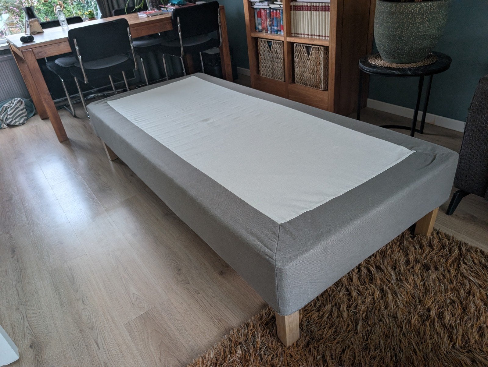 Bed Ikea 90 bij 200cm Espevär boxspring - Grijs, 90x200 cm, Huis en Inrichting, Slaapkamer | Boxsprings, Ophalen, Gebruikt, 90 cm