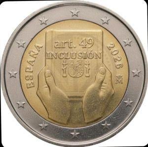 Spanje 2 euro 2026 UNC Art. 49 Inclusion Direct, Ophalen of Verzenden, Spanje, 2 euro, Losse munt
