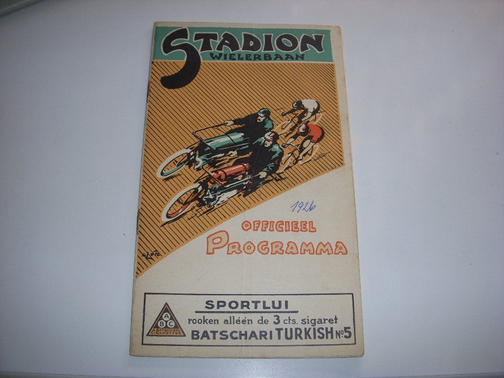 Programmaboekje Stadion Wielerbaan Amsterdam 5 augustus 1926, Verzamelen, Ophalen of Verzenden, Gebruikt, Overige sporten, Boek of Tijdschrift