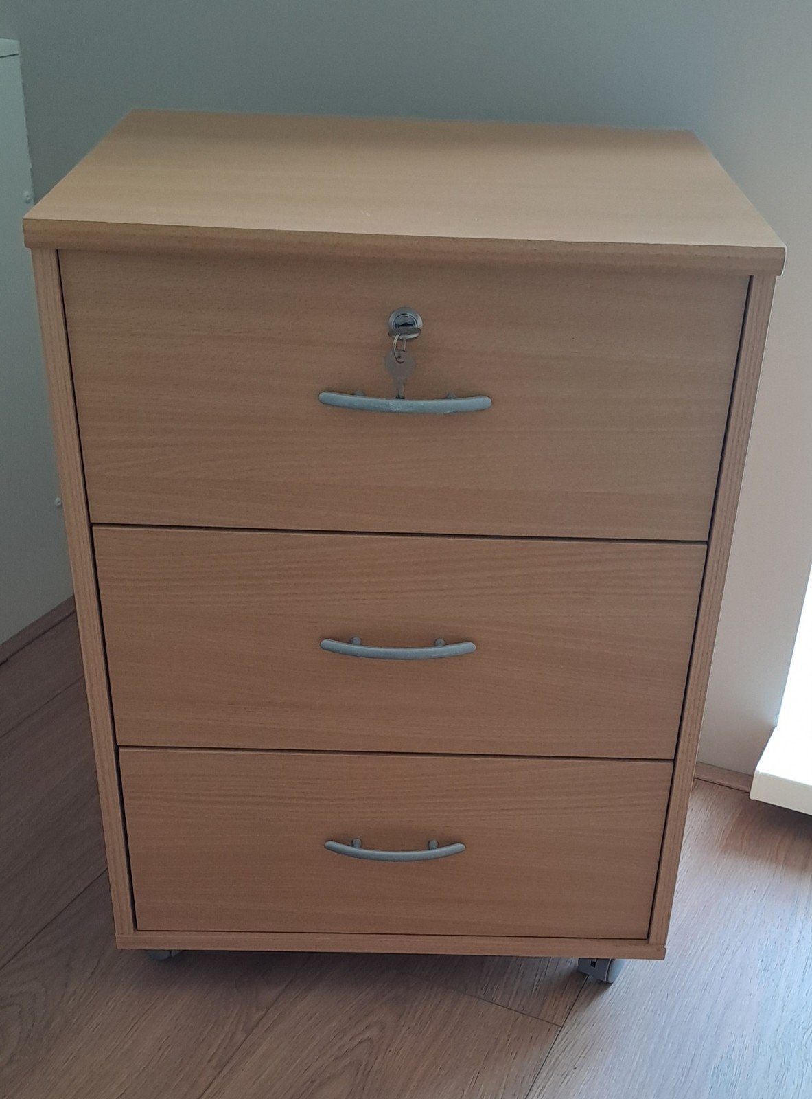 Ladeblok op wieltjes met 3 laden, 1 afsluitbaar, Huis en Inrichting, Kasten | Ladekasten, Ophalen, Minder dan 50 cm, Zo goed als nieuw