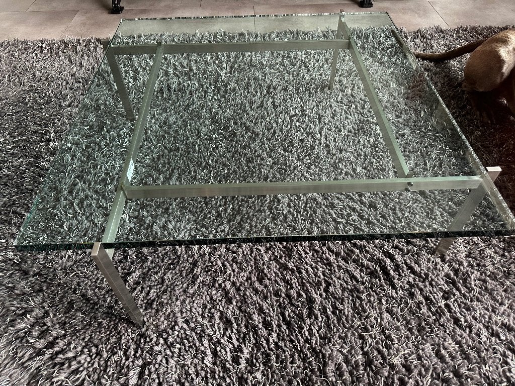 Frits Hansen glazen salontafelblad, Ophalen, Gebruikt, 50 tot 100 cm, Vierkant