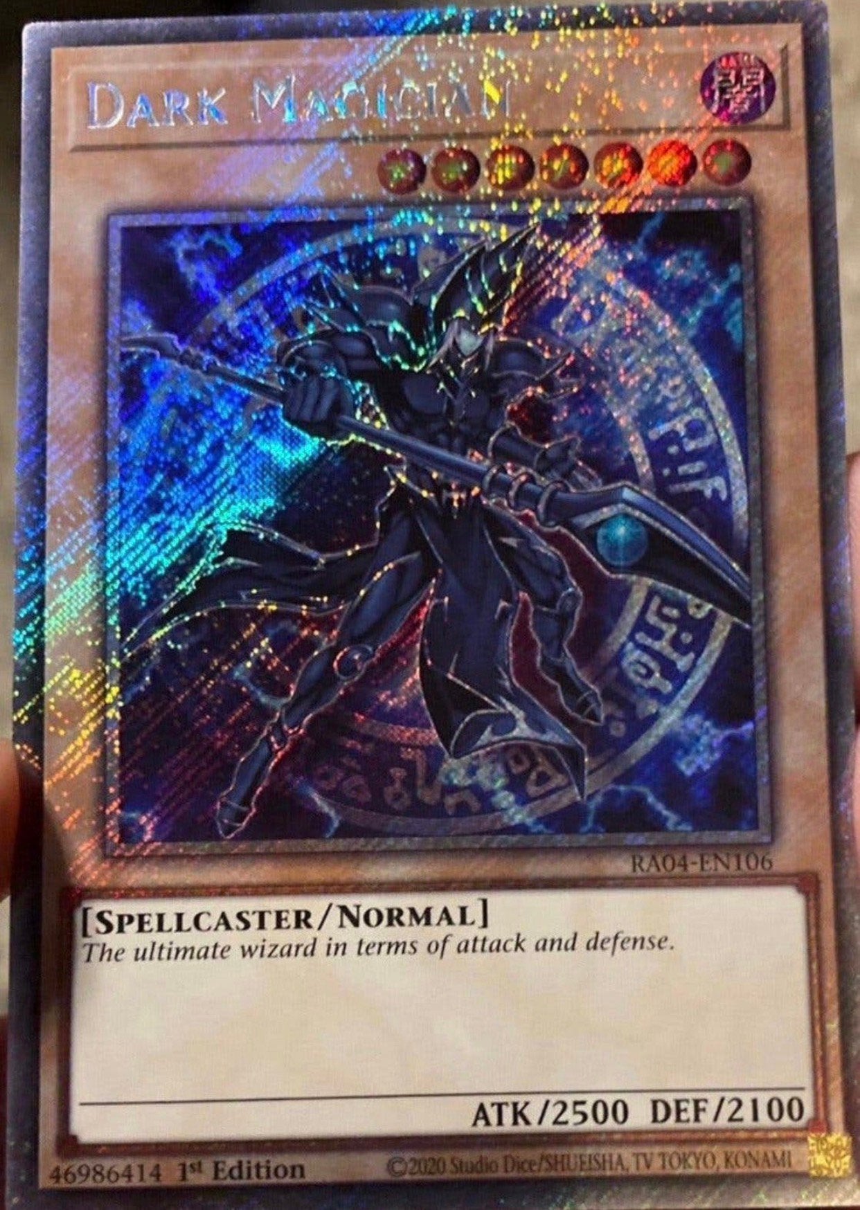 Yu-Gi-Oh! Dark Magician RA04 1st Edition Mint !, Ophalen of Verzenden, Zo goed als nieuw, Losse kaart, Foil