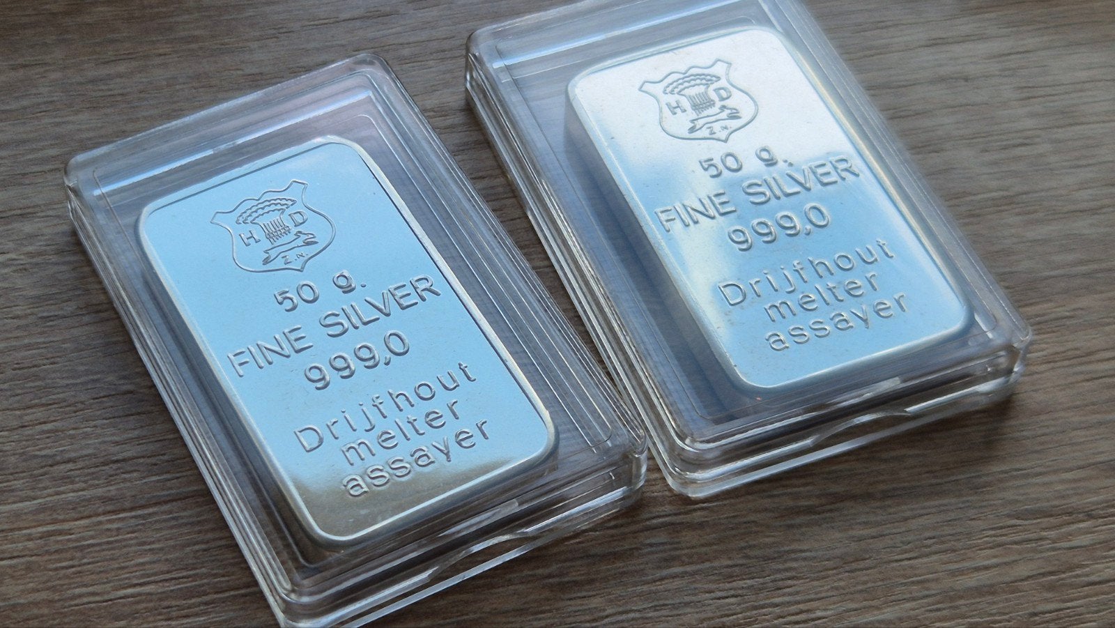 Drijfhout: 50 gram Vintage Zilverbaar / Silver Bar. ZILVER!, Postzegels en Munten, Verzenden, Zilver