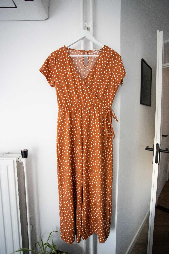 Oranje jumpsuit met stippen Pull & Bear maat M, Kleding | Dames, Jumpsuits, Maat 38/40 (M), Oranje, Ophalen of Verzenden, Zo goed als nieuw