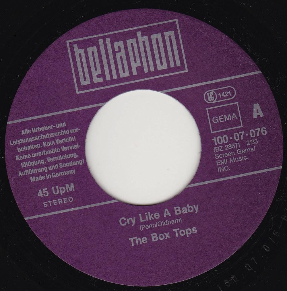 The Box Tops - Cry Like A Baby / The Letter 7", Cd's en Dvd's, Vinyl Singles, 7 inch, Single, Ophalen of Verzenden, Zo goed als nieuw