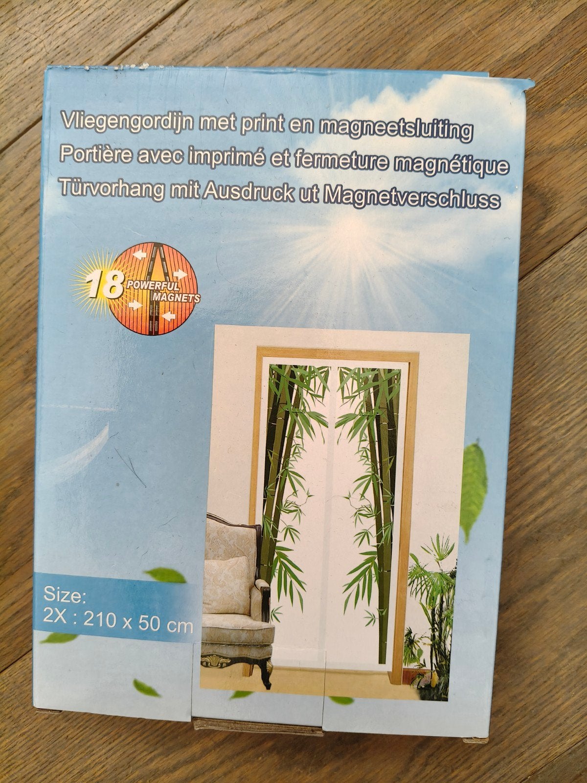 Vliegengordijn met bamboe print en magneetsluiting, Inclusief montageonderdelen, Overige merken, Nieuw, Ophalen of Verzenden