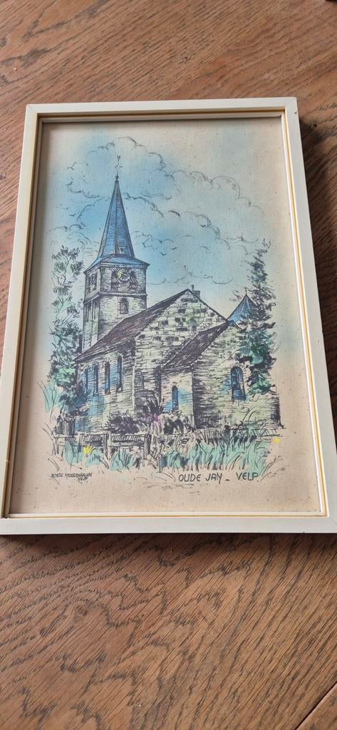 Schilderij kerk Oude Jan - Velp, Ophalen of Verzenden