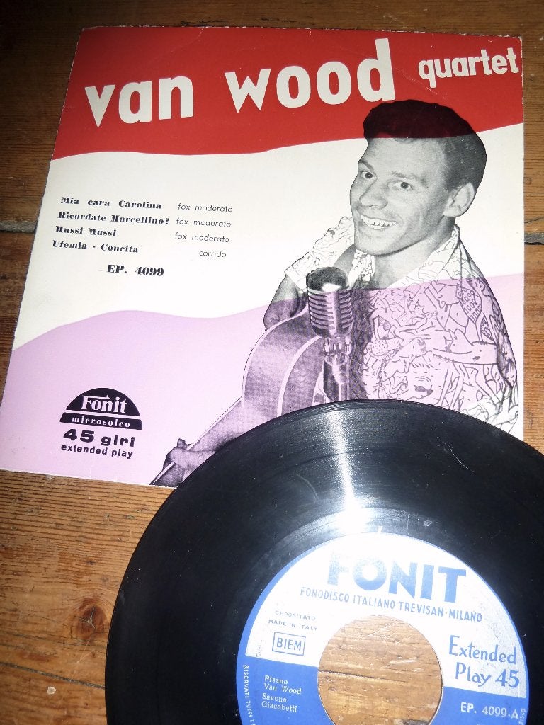 EP VAN WOOD QUARTET mia cara carolina 1956 mooie, EP, Ophalen of Verzenden, EP