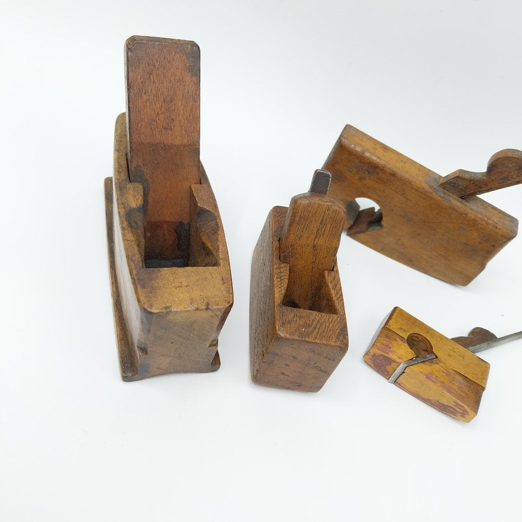 4 houten miniatuur schaafjes (ML), Antiek en Kunst, Ophalen of Verzenden