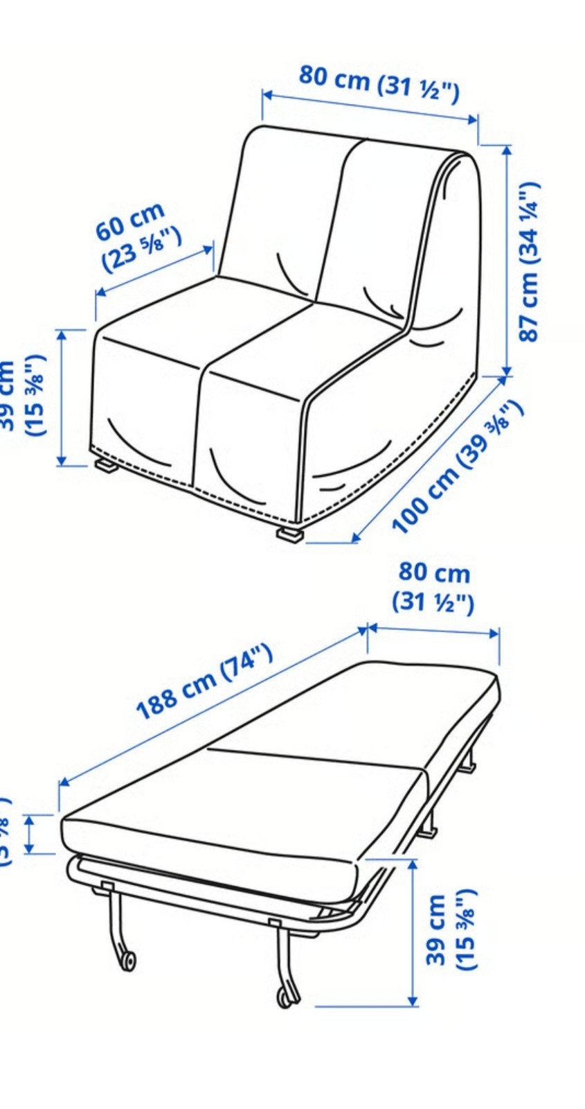 LYCKSELE HÅVET slaapfauteuil/slaapbank met bekleding Roze, Huis en Inrichting, Slaapkamer | Slaapbanken, Ophalen, Gebruikt, Eenpersoons