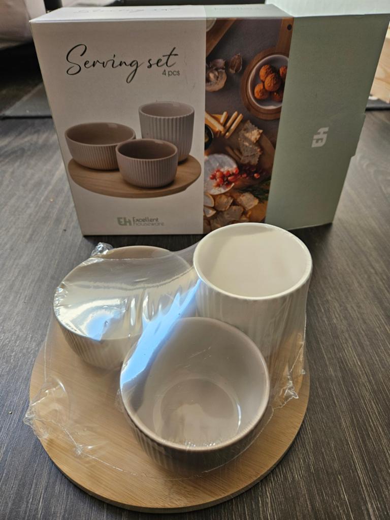 Borrelplank setje, 3 schaaltjes, Huis en Inrichting, Woonaccessoires | Etagères, Ophalen of Verzenden, Nieuw