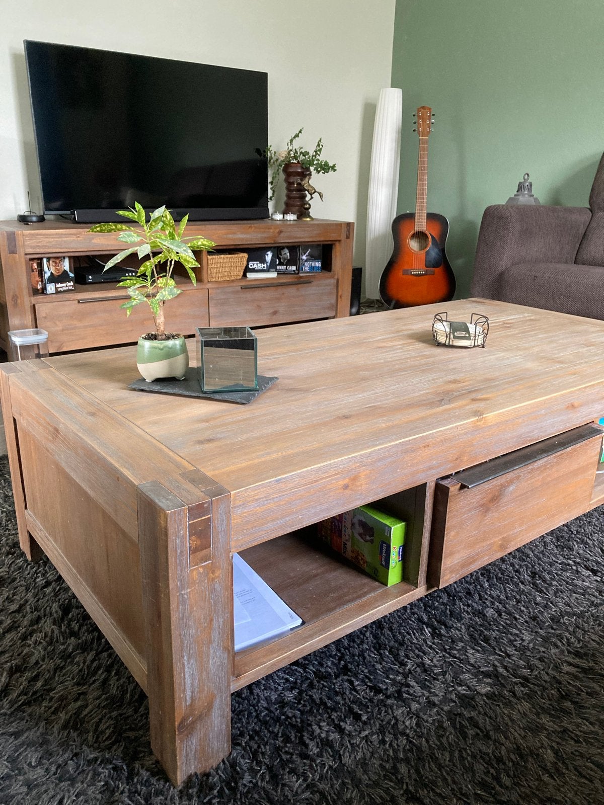 Zeer nette Salontafel en TV-meubel, Ophalen, 100 tot 150 cm, 50 tot 100 cm, Zo goed als nieuw