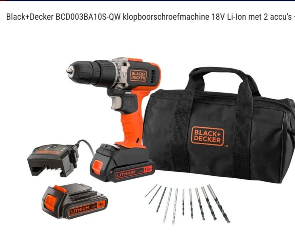 Accu schroefmachine Black en Decker, Ophalen, Gebruikt, Boor- en Schroefmachine, Minder dan 400 watt