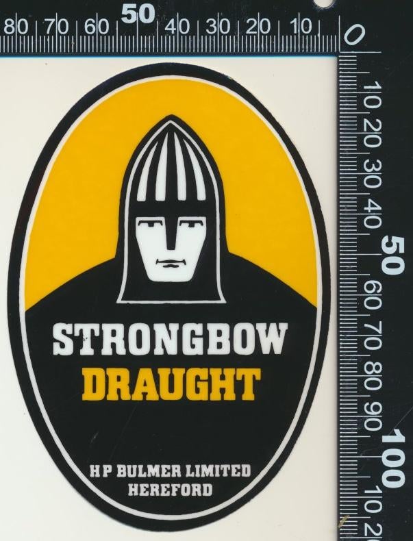 Sticker: Strongbow Draught, Verzamelen, Stickers, Zo goed als nieuw, Bedrijf of Vereniging, Ophalen of Verzenden