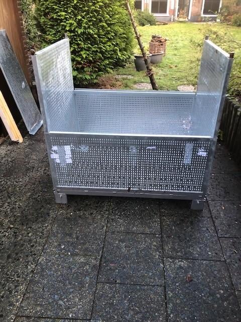 metalen demonteerbare EURO pallet container als nieuw, Doe-het-zelf en Verbouw, Ophalen, Gebruikt, 100 cm of meer, Opvouwbaar