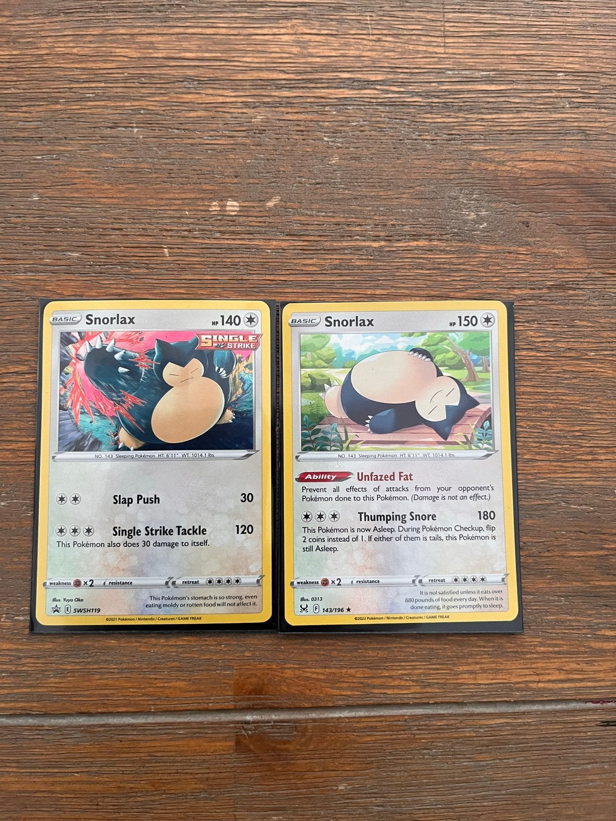 Pokémonkaarten Snorlax - Set van 2, Ophalen of Verzenden, Zo goed als nieuw, Meerdere kaarten