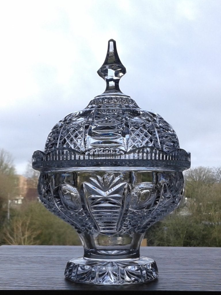 Schaal met Deksel Kristal Lausitzer Glas Stölzle 1960’s, Ophalen of Verzenden
