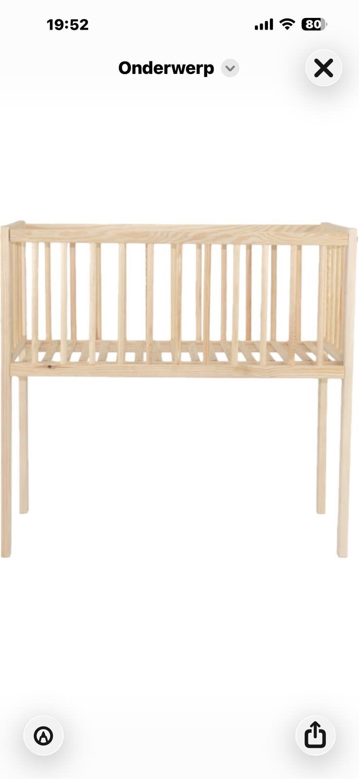 Wieg co-sleeper Colorfull Home Lily naturel, Ophalen, Zo goed als nieuw, Wieg