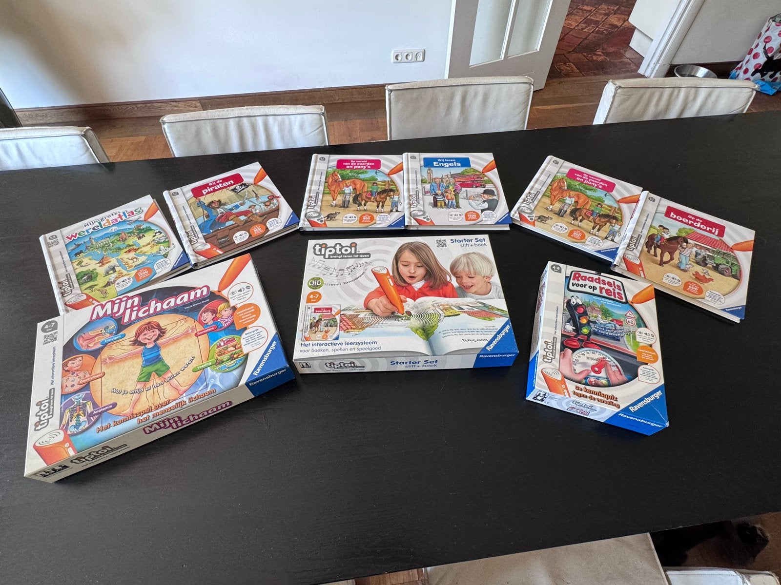 Tiptoi Starter Set + 7 boeken - Interactief leersysteem, Ophalen of Verzenden, Gelezen, Uitklap-, Voel- of Ontdekboek, 3 tot 4 jaar
