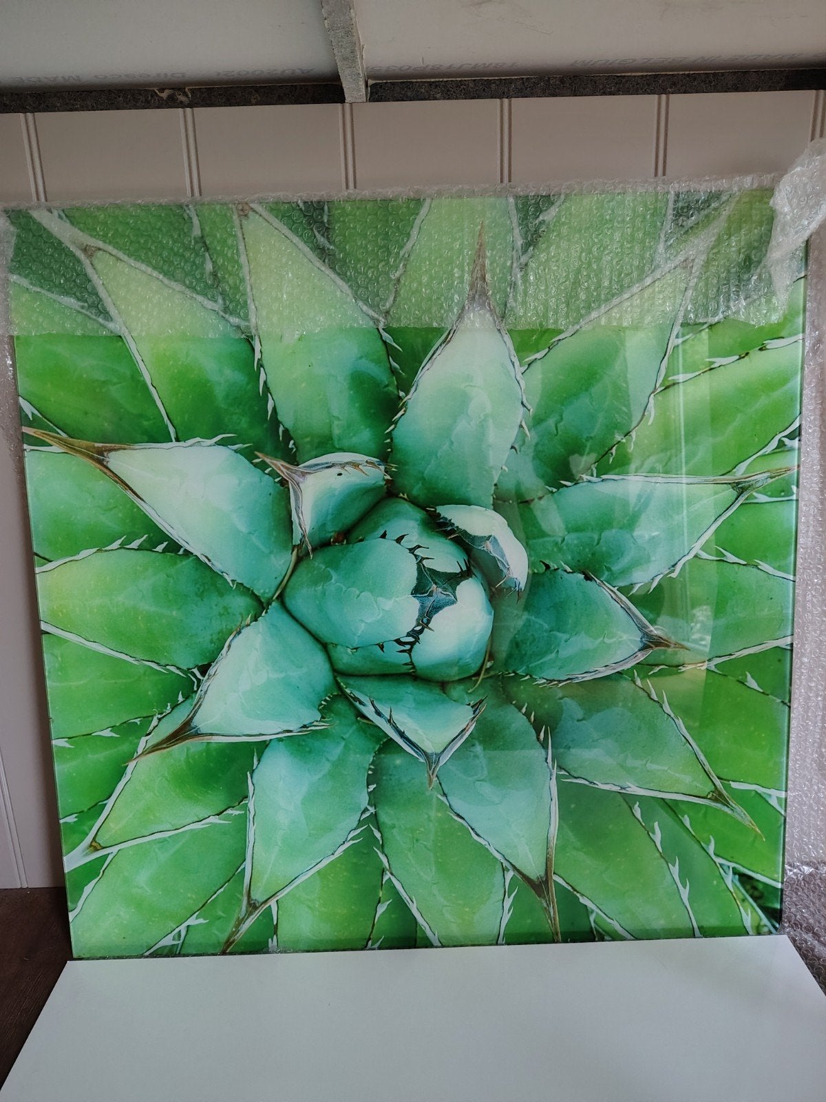Glazen schilderij 80x80, Ophalen of Verzenden, Zo goed als nieuw, Schilderij